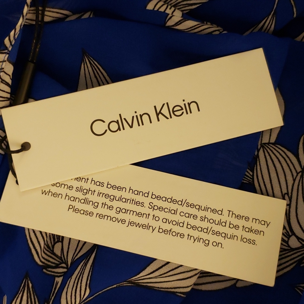 FIRM Calvin Klein Flower Pattern Halter Dress - Picture 9 of 9